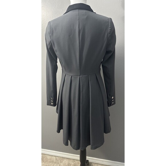 VENUS Dark Gray W/ Black Collar high/Low 1 Button suit tuxedo blazer Size 2 - Picture 3 of 9